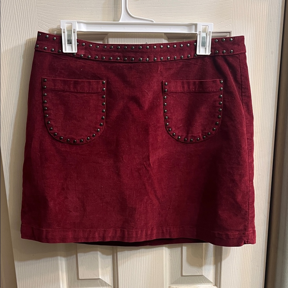 Mossimo Supply Co. Burgundy Studded Mini Skirt